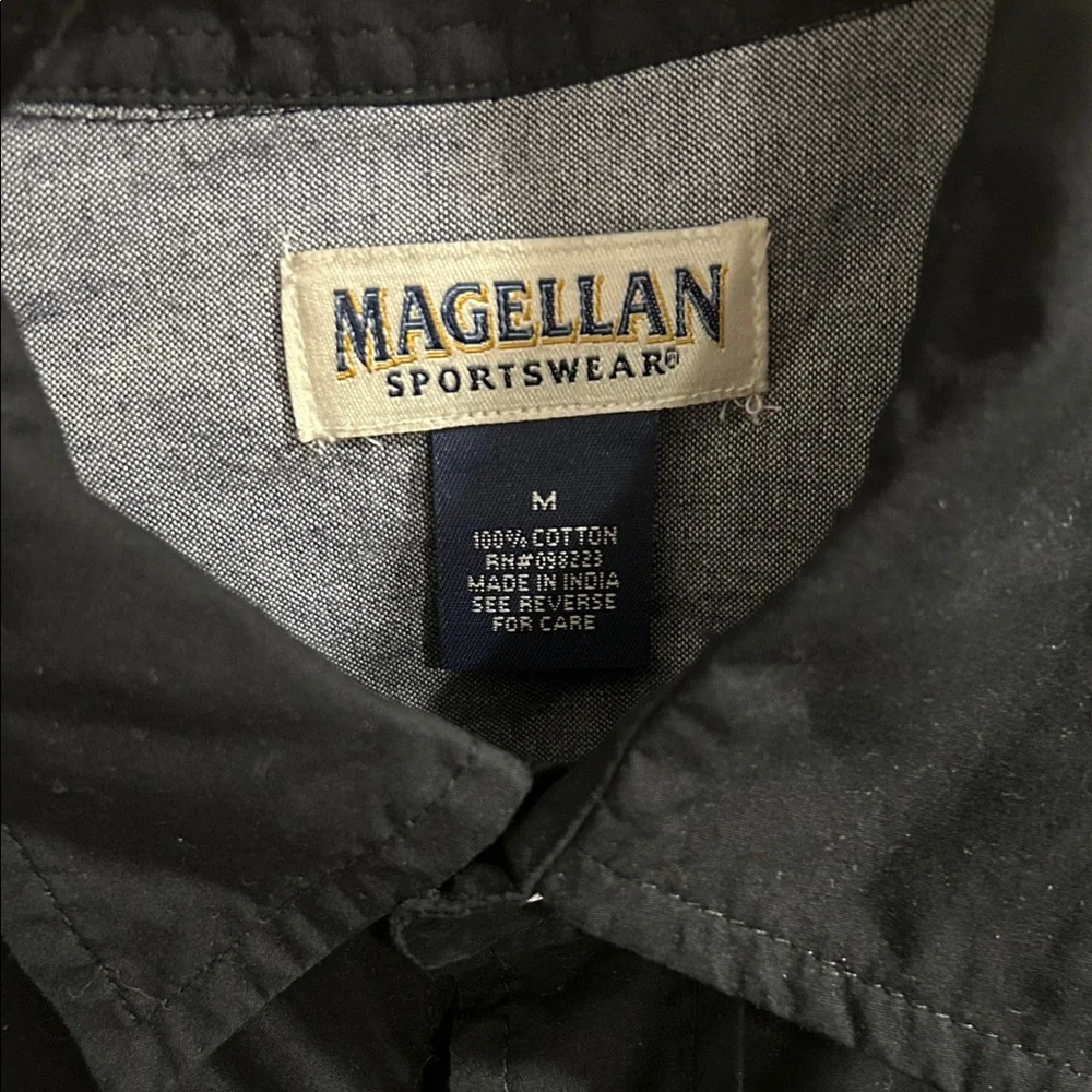 Magellan Outdoors Men's Classic Black Button Down Shirt - Picture 2 of 3